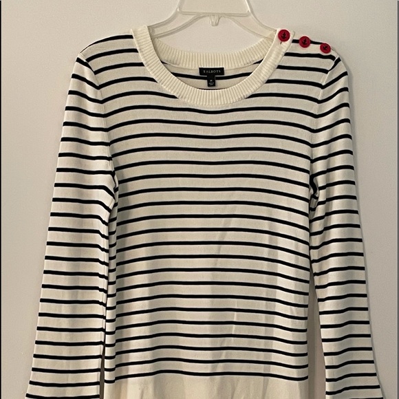 Talbots Flare Sleeve Stripe Pullover - Picture 4 of 8